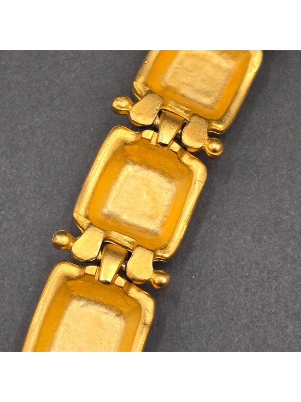 Victorian Revival Book Chain Statement Necklace 30" Gold Tone Black Glass - Picture 8 of 15